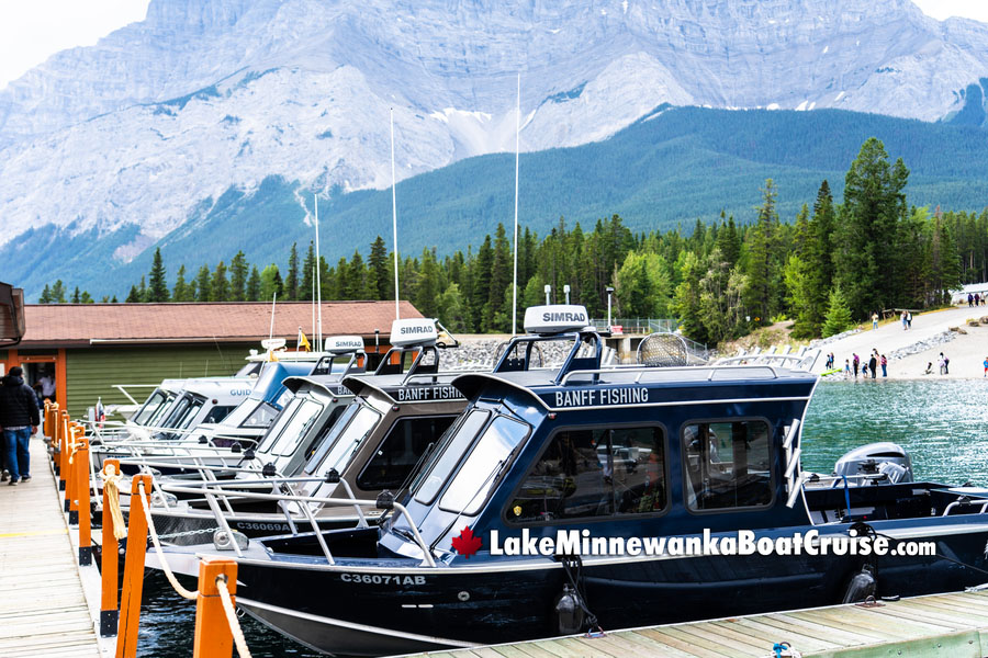 Banff Fishing Boats Lake Minnewanka Boat Cruise